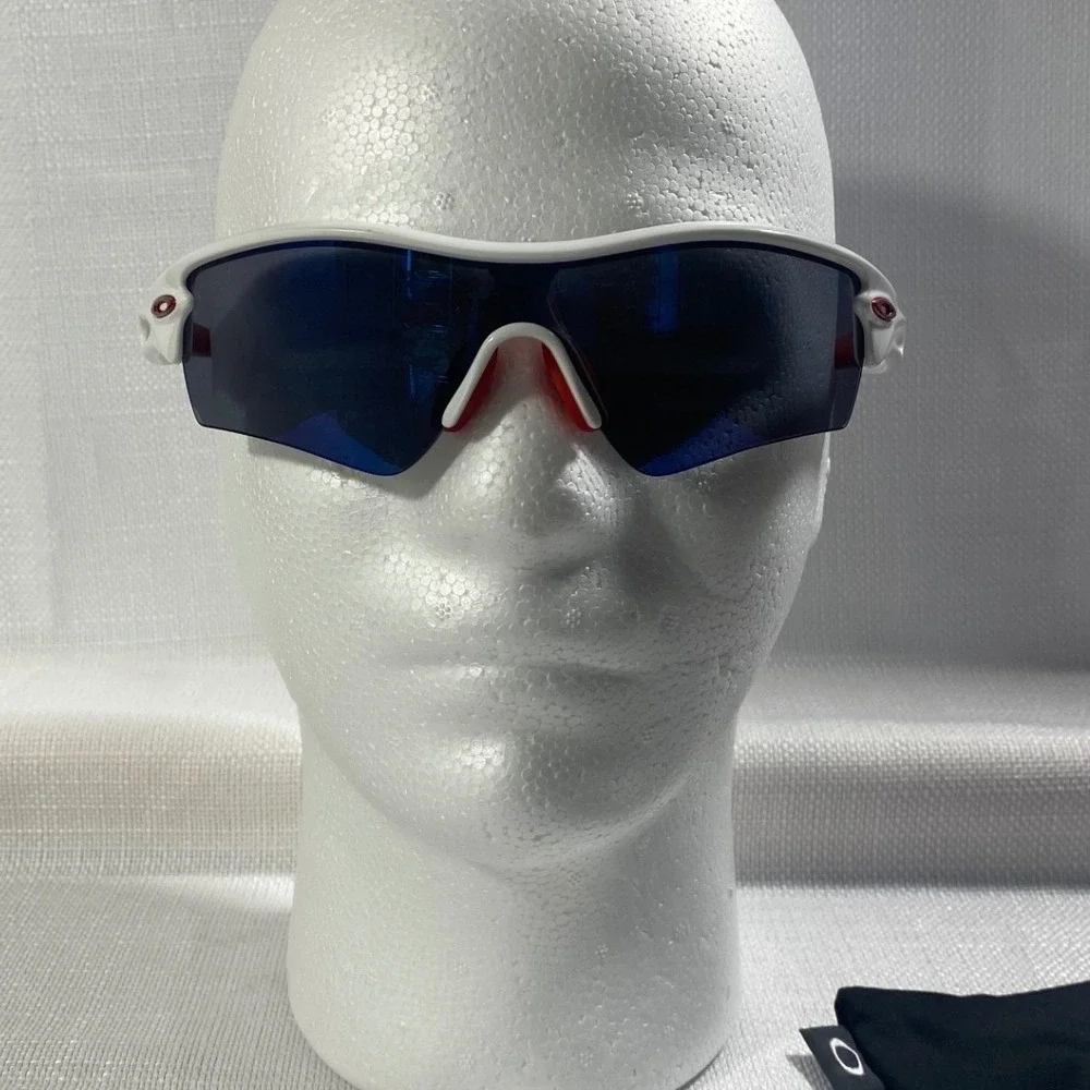 Oakley Radar Path Sunglasses White Red Blue Lens Sport Shield 09-6712